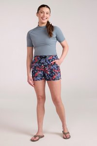 Shorts de Playa para Mujer, Cintura Alta Elástica, con Bolsillos, Secado Rápido, Tejido de Punto, Spandex, Poliéster, Traje de Baño - Product Image 2
