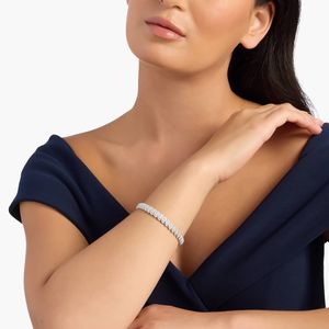 Diamond Cluster Overlay Halo <b>Bracelet</b> in White Gold - Product Image 4