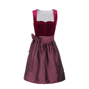 Women's Two-Piece Traditional Dirndl <b>Dress</b> Costume Outerwear for <b>Oktoberfest</b> Knee-Length Floral Print Breathable Embroidery - Product Image 1