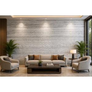 Revestimiento de Pared de Travertino Natural Flexible, Diseño Silver Galaxy, Grosor de 1-1.5 cm, Uso Interior/Exterior, ¡Oferta! - Product Image 1