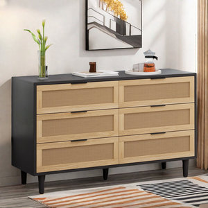 ตู้หวายสไตล์โมเดิร์นขนาด51นิ้วมี6ลิ้นชักและมือจับโลหะ - Product Image 3