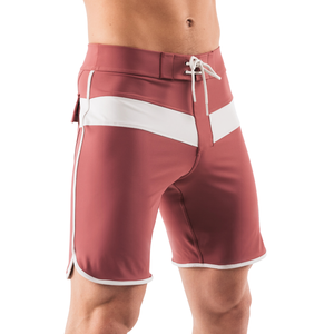 <b>Mens</b> Burgundy Quick Dry Breathable Polyester/Cotton Swim <b>Trunks</b> Elastic Waist Drawstring Casual Summer Vacation Wear - Product Image 4