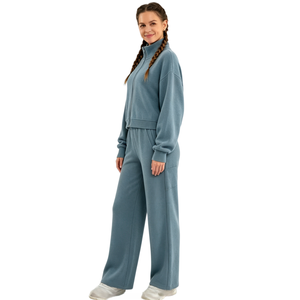 Conjunto Deportivo Informal para Mujer, Chaqueta de Forro Polar con Marca Personalizada, Pantalones Deportivos, Fabricante y Proveedor de Ropa al por Mayor de Marca Privada - Product Image 5