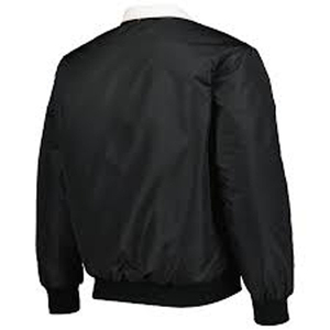 Veste bomber décontractée en satin de haute qualité pour homme, style universitaire, noire, pour la saison d'hiver - Product Image 2