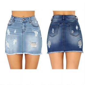 Jupes en denim semi-extensible délavées à l'acide, style cargo, avec ceinture cargo classique et multiples poches, tendance 2026 HSI - Product Image 5