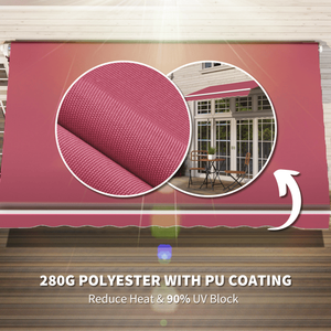 Tenda da Sole Estensibile in Lega di Alluminio per Balcone/Patio con Protezione dalla Pioggia - Funzionamento Manuale, Rivestimento in PC - Product Image 5