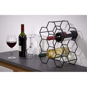 Porte-bouteilles moderne en métal pour comptoir, support à 6 bouteilles, organisateur de rangement à étages sur pied, présentoir pour bar à domicile et cuisine - Product Image 6