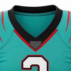 <b>Men's</b> Teal Black Football Uniform Set Number 3 Athletic Jersey Pants Helmet Gloves <b>Socks</b> Cleats Team Sports Apparel Training - Product Image 4
