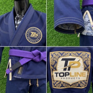 Blue BJJ <b>Kimono</b> <b>Men's</b> Regular Fit Cotton Jiu Jitsu Gi Embroidered Logo Breathable Adult Martial Arts Wear - Product Image 4