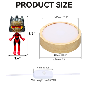 Lámpara Nocturna LED HelmeTeam Glitter Mars con Base Luminosa, Cable USB, Control de un Botón, Brillo Suave, Tamaño Pequeño, 2700K, Blanco Cálido Suave - Product Image 5