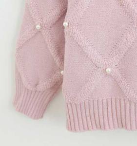 Suéter de Punto con Perlas de Diamante - Suéter de Punto con Rayas Verticales - Jersey de Invierno - Top de Punto Elástico y Suave para Mujer - Product Image 4