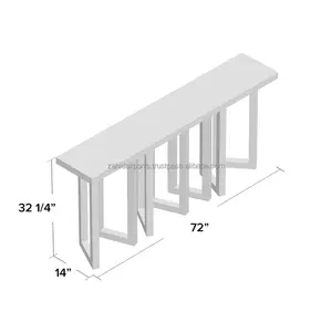 Luxury Handmade Eco-Friendly Stainless Steel Square Coffee <b>Table</b> <b>Adjustable</b> Height Modern Design for Living Room Home Office - Product Image 4