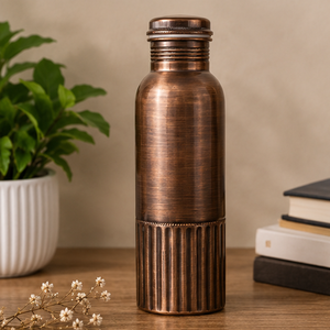 Bouteille d'eau en cuivre cannelé antique, écologique et haut de gamme, pour la maison, les voyages et les fêtes - Product Image 5