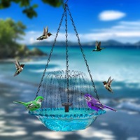 Bassin en métal bien formé pour oiseaux, design moderne et luxueux, espace généreux pour les oiseaux, pour la baignade et l'abreuvement, utilisation intérieure et extérieure, BLUE RIBBON