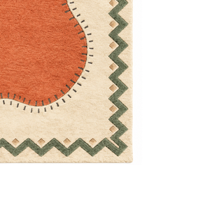 Tapis en laine tufté à la main Ochre Flowfield, tapis d'intérieur abstrait en laine de qualité supérieure, tapis de sol artisanal de designer - Product Image 2