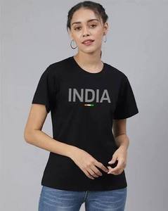T-shirt décontracté pour femme, écologique, basique, vert, 100% coton, manches courtes, coupe ample, col rond, pour un port quotidien confortable - Product Image 3