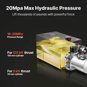 Unité hydraulique à simple effet de 10 quarts, pression de sécurité maximale de 3200 PSI, débit de 0,91 GPM, pompe 12 V CC, remorques agricoles - Product Image 3