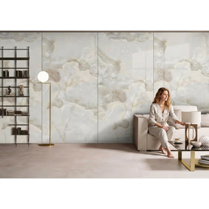 Claudia Onyx Blanc Haute Brillant Naturel Fritté Pierre Marbre Carrelage 1600x3200 Grande Taille Porcelaine pour Salle À Manger En Plein Air Salon - Product Image 6