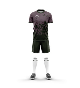 Maillots de football personnalisés noir et vert, design par sublimation, uniforme de football à séchage rapide, maillot imprimé en mesh, ensembles de football - Product Image 5