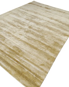 Alfombra de Seda Dorada Mustard Gold – Alfombra de Lujo Minimalista Tejida a Mano - Product Image 3