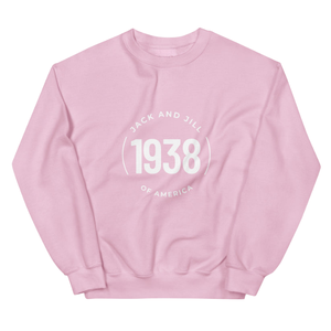 Sweat-shirt unisexe blanc à col rond rose avec motif brodé circulaire en polaire à manches longues – Vêtement décontracté et tendance - Product Image 1