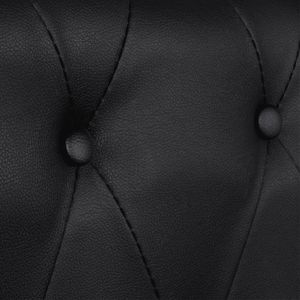 Chesterfield 3 posti divano nero in pelle artificiale elegante soggiorno mobili - Product Image 4