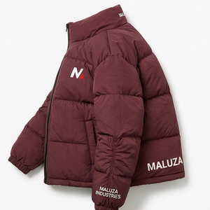 Mens Winter Hooded Canvas Puffer Jacket <b>Warm</b> Quilted Insulated <b>Waterproof</b> Windproof Outdoor Casual Front Logo OEM Supplier - Product Image 3