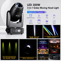 Projecteur LED 3-en-1 à tête mobile 300W, faisceau lumineux 8000K, zoom 4-35 degrés, prisme Gobo, 20 canaux DMX512 RDM, éclairage de scène