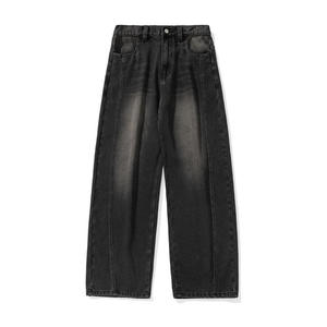 Jeans pour hommes en gros, style streetwear, denim, coupe large, délavé effet usé, vêtements pour hommes 2026 - Product Image 3