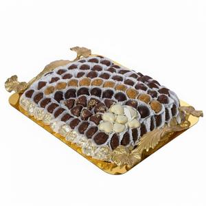 Plateau de service luxueux pour chocolats et bonbons, plateau en métal argenté de la plus haute qualité pour célébrations, mariages ou fêtes - Product Image 3