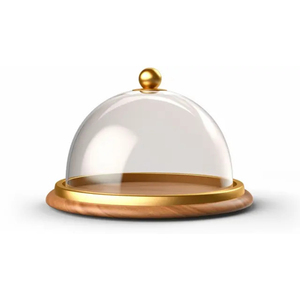 Set Of 2 Round Glass <b>Cake</b> <b>Stand</b> With Gold Trim <b>Dome</b> Cover Reusable Dessert Display Platter For Parties Countertop <b>Cake</b> <b>Dome</b> - Product Image 6