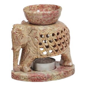 White Natural Piece Pure Soapstone <b>Aroma</b> Oil Burner Elephant Shaped White Natural Piece Soapstone <b>Aroma</b> Oil <b>Diffuser</b> - Product Image 3