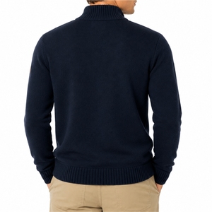 Pull pour homme à col zippé, tricot de qualité supérieure, élégant, confortable, chaud, pull décontracté à col zippé, design minimaliste tendance - Product Image 2