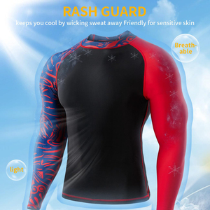 Custom Design Rash Guard <b>Men</b> UPF 50 High Performance Fitness Clothing Long Sleeve Top Comfortable Summer Surfing And Swimming - Product Image 3