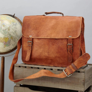 Porte-documents de luxe vintage en cuir véritable pleine fleur pour homme - Sac de travail professionnel multi-poches - Product Image 5