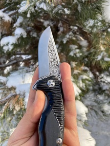 Premium Handmade Stainless Steel Folding Pocket Knife with Black G10 Handle Leather Sheath Wholesale Survival A&M ENTERPRISES - Product Image 6