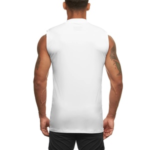 Débardeur noir sans manches à col montant pour homme, couleur unie, tricoté, idéal pour la gym, l'entraînement et la musculation - Product Image 5