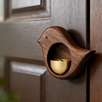 Sonnette de porte artisanale en bois, style Art déco, motif animal (oiseau) |   Sonnette de porte |   Carillon décoratif suspendu pour porte, décoration d'entrée de maison