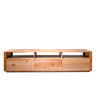 Console TV en teck massif, meuble de rangement multimédia, mobilier commercial pour restaurants, hôtels, villas, complexes hôteliers, cafés, vente en gros