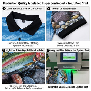 Camiseta Polo de Pesca para Hombre, Sublimada, con Estampado de Trucha Arcoíris, Secado Rápido, UPF 50, Poliéster, Deportiva - Product Image 6