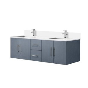 Dark Grey 60 In. W X 22 In. D Double Bath <b>Vanity</b> with White Quartz Top Faucet Set <b>Bathroom</b> <b>Vanities</b> - Product Image 4