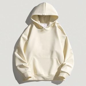 H5401 Wholesales Custom No String Button 400 GSM Polyester Hoodies <b>Drop</b> Shoulder Oversized Men's Hoodies - Product Image 3