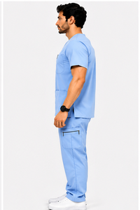 Ensemble de blouses médicales pour hommes, 2 pièces, respirant, extensible, durable et confortable, pour médecins, infirmiers et personnel hospitalier. - Product Image 4