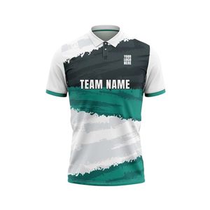 Professional <b>White</b> Green Gradient Breathable Lightweight Moisture Wicking Team Sports <b>Cricket</b> Jersey - Product Image 1