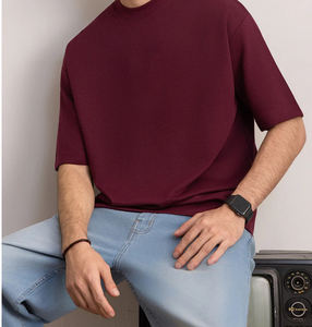 Camisetas de Verano al por Mayor, de Manga Corta, Cuello Alto, de Sarga Pesada, con Logotipo Personalizado, de Alta Calidad, Talla Grande, para Hombre - Product Image 5