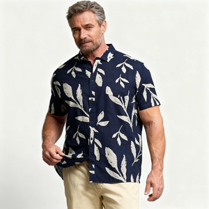 Chemises boutonnées à manches courtes pour hommes, motif à pois, coupe ajustée, respirantes, style décontracté, par un créateur de mode de renom, ODM Printemps - Product Image 4
