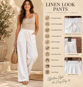 Ensemble deux pièces décontracté en coton premium : pantalon ample taille mi-haute à jambe large et débardeur blanc - Collection en gros du fabricant - Product Image 4