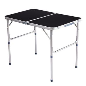 Tavolo Pieghevole in Lega di Alluminio Nero da 3 Piedi, Altezza Regolabile, Portatile per Camera da Letto, Campeggio, Picnic, Cucina, Uso Esterno - Product Image 2