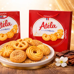 Freshly Baked <b>Butter</b> Cookies 220G Wholesale Red Tin Box Natural Ingredients OEM ODM - Product Image 3