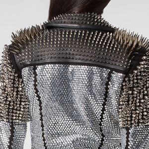 New Women's Luxury High Grade Genuine <b>Leather</b> Jacket <b>Rivet</b> Slim Breathable Winter - Product Image 2